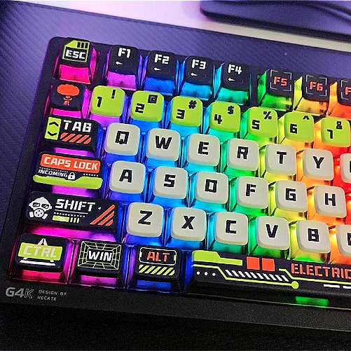

Apocalypse Sky/Ghost Walker Theme High Beauty Four Color Translucent Pudding Keycaps for MX Switch Mechanical Keyboard