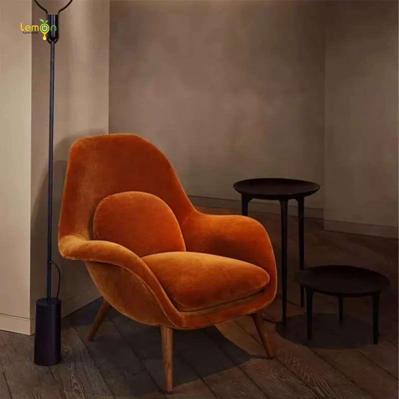 

Nordic single sofa chair contemporary simple fabric leisure chair balcony creative living room chair