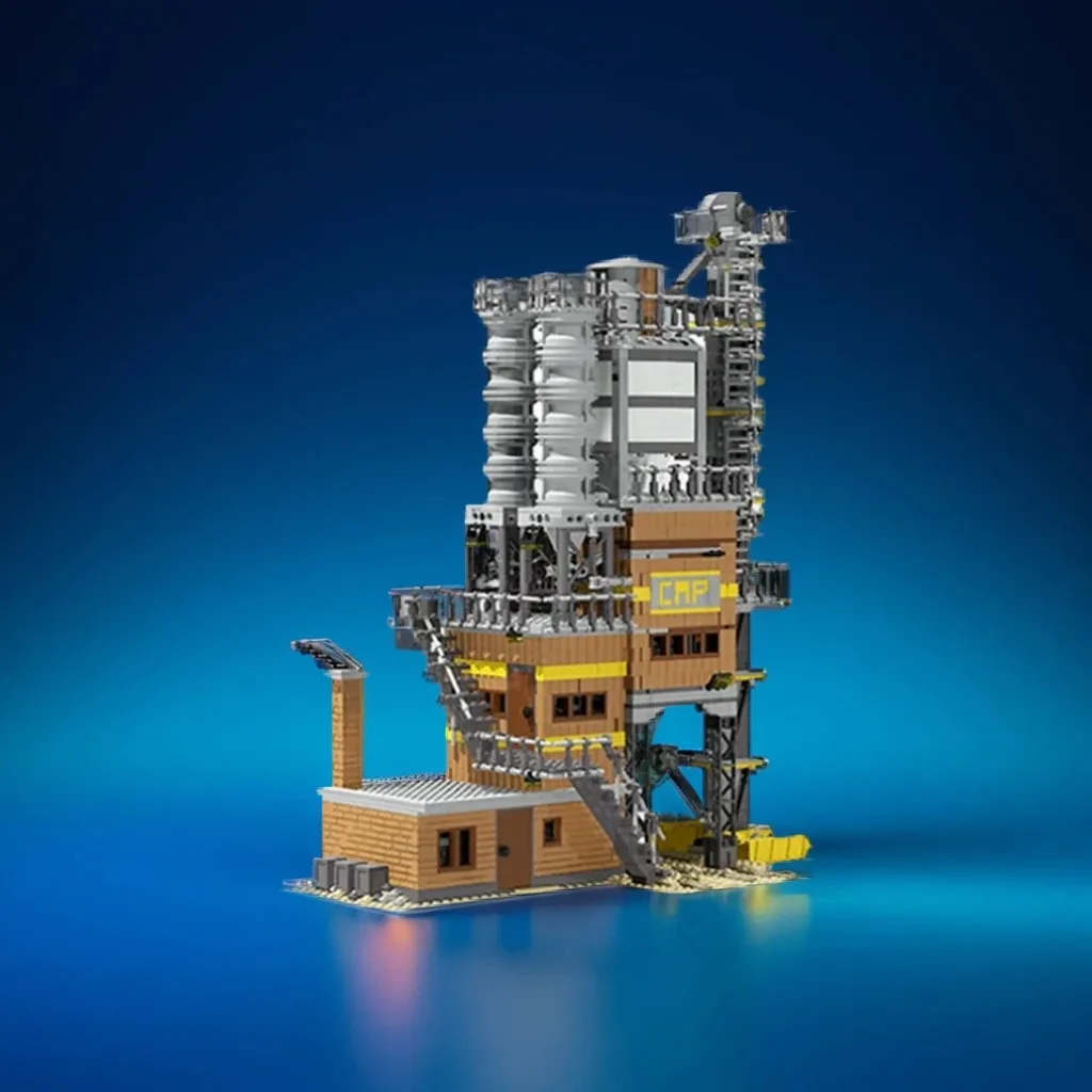 

2671Pcs Concrete Mix Plant MOC with Mixing Drum, Silos & Conveyor Belts Education Building Blocks Gift