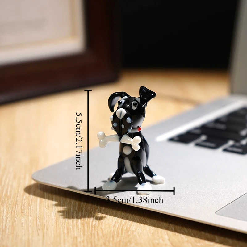 Artisan Glass Canine Figurine Handcrafted Crystal Display Creative Countertop Desk Decoration Handmade Glasses Cute Dog Ornament