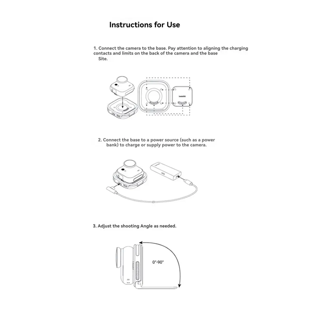 MYdaY- لـ Insta360 GO Ultra قاعدة شحن الكاميرا المستقلة ملحقات كاميرا الحركة الأساسية #5