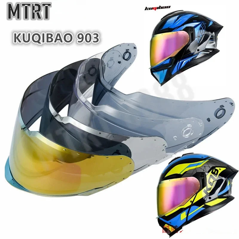 KUQIBAO  903  Motorcycle Helmet Special Lens White Lens Silver Plated Red Black Tea Helmet Replacement Accessories