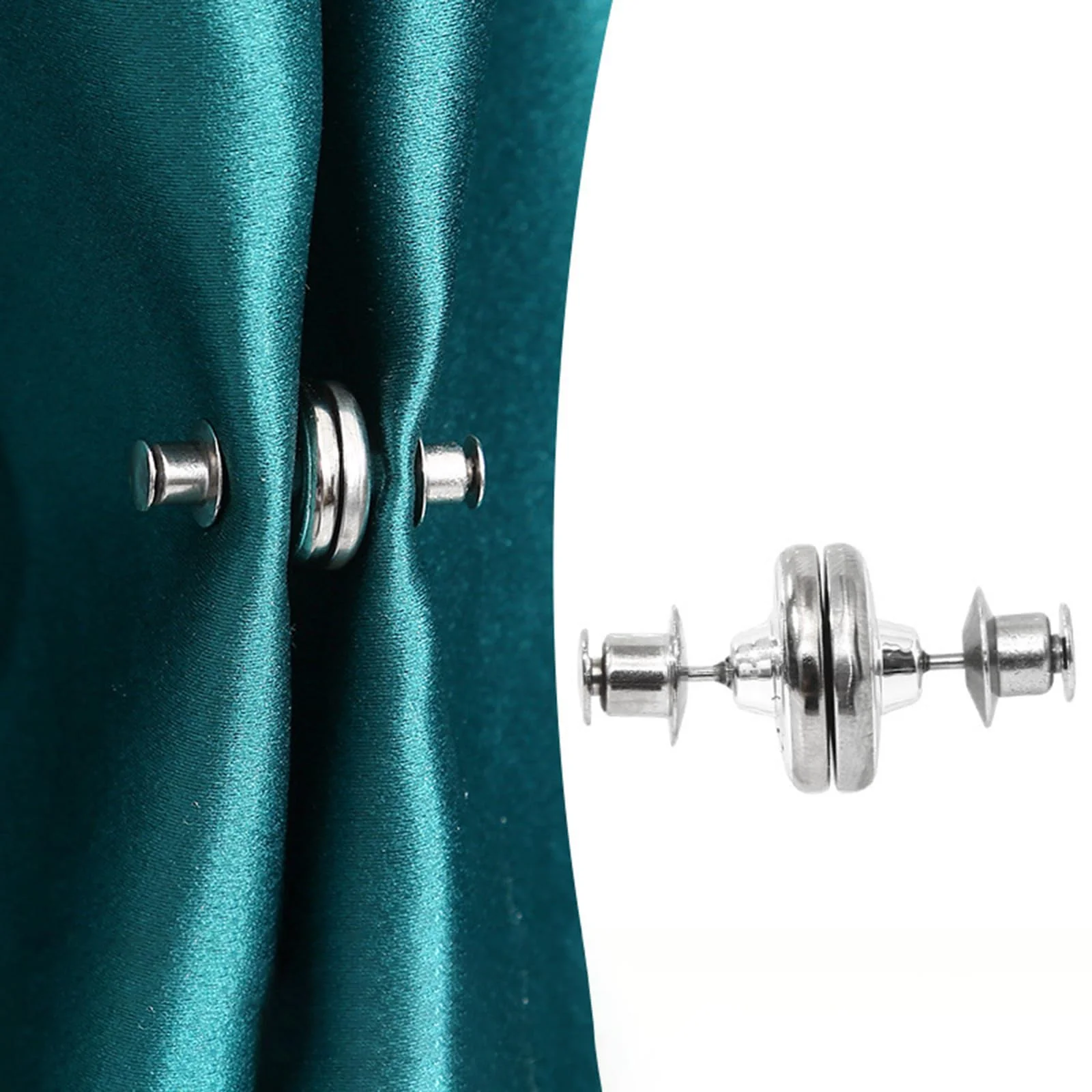 Curtain Fasteners Secure Fabric Without Drilling Ideal for Campers Drape Bathrooms Light Blocking Solution Curtain Magnets