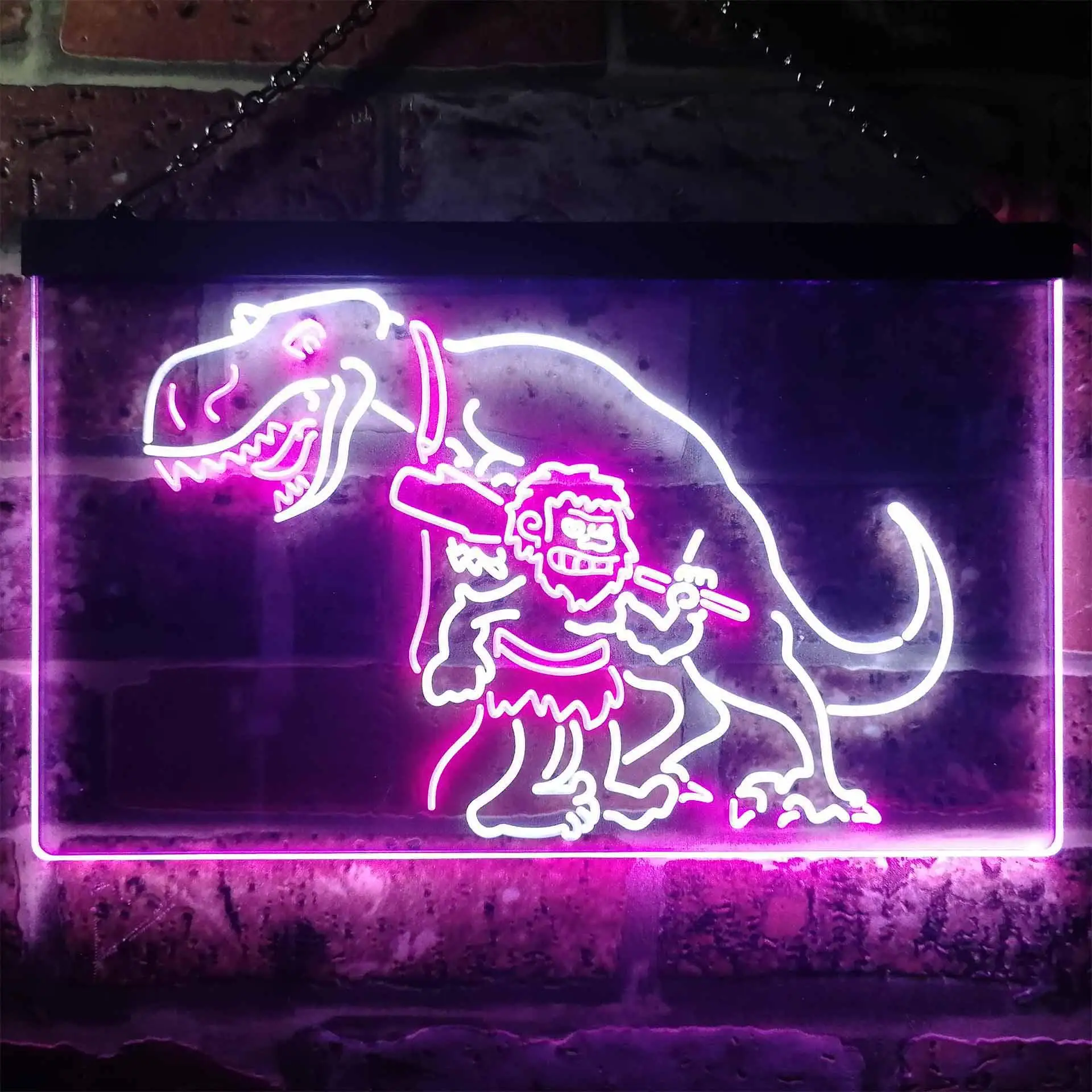 

Caveman Dinosaur Room Decor Dual Color Led Neon Sign st6-i3220
