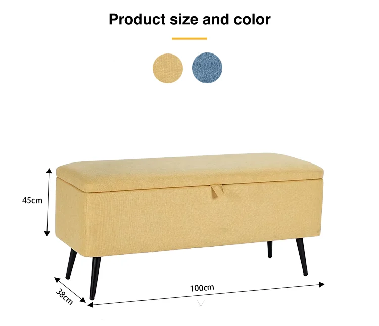 Custom Colors Lift Top Sitting Footstool Soft Fabric Storage Bench Cubes for Bedroom Living Room Apartment Hotels OEM Accepted