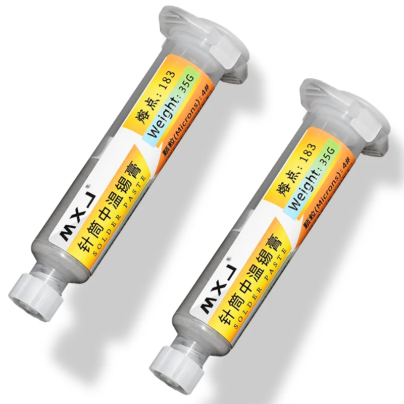 1PC Medium Temp Solder Paste Flux Repair Needle Cylinder Lead-Free Welding Paste Syringe Rework Tool for Electronic Repair