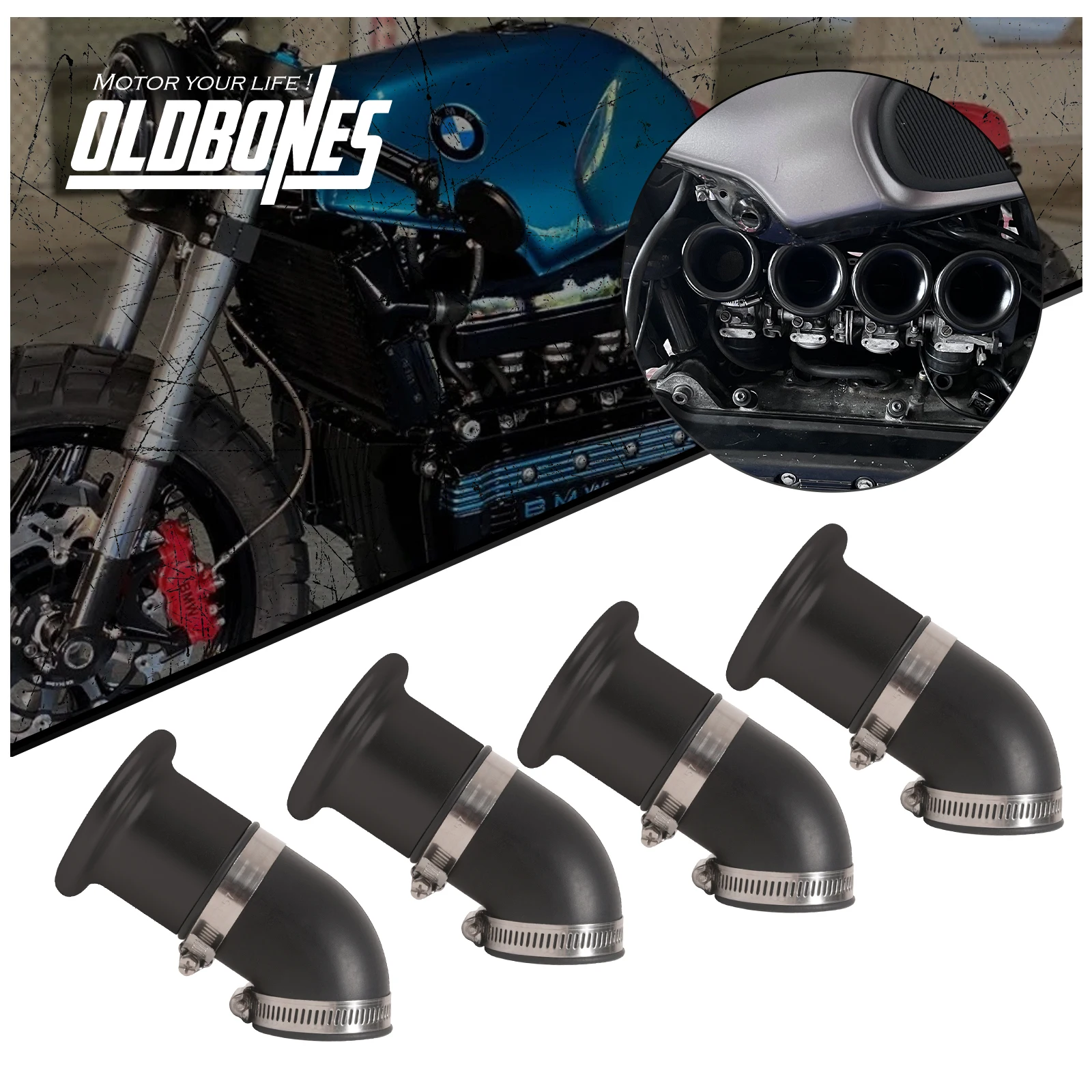 Cafe Racer K Serie For BMW K100 K75 K100 4PCS Air Intake Manifold Cover With Filter Screen Accessories