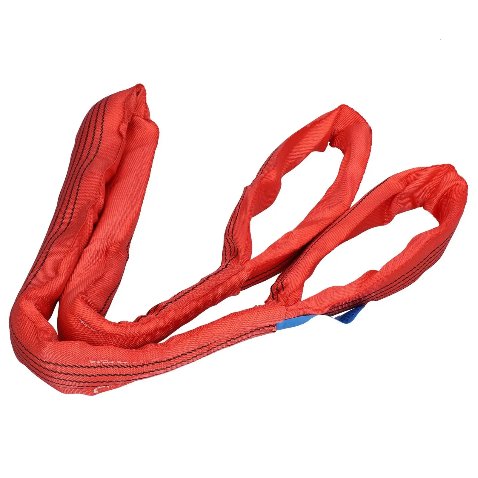 Red PES Lifting Sling Crane Strap - Heavy Duty Transport Lift Tool for Safe Load Handling