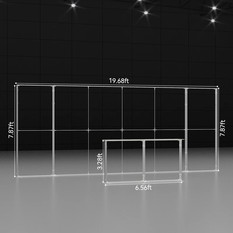 Cabina de caja de luz de exposición portátil de montaje rápido de 3x6m, soporte de exhibición retroiluminado Modular emergente instantáneo de 10x20 pies con bolsa de transporte