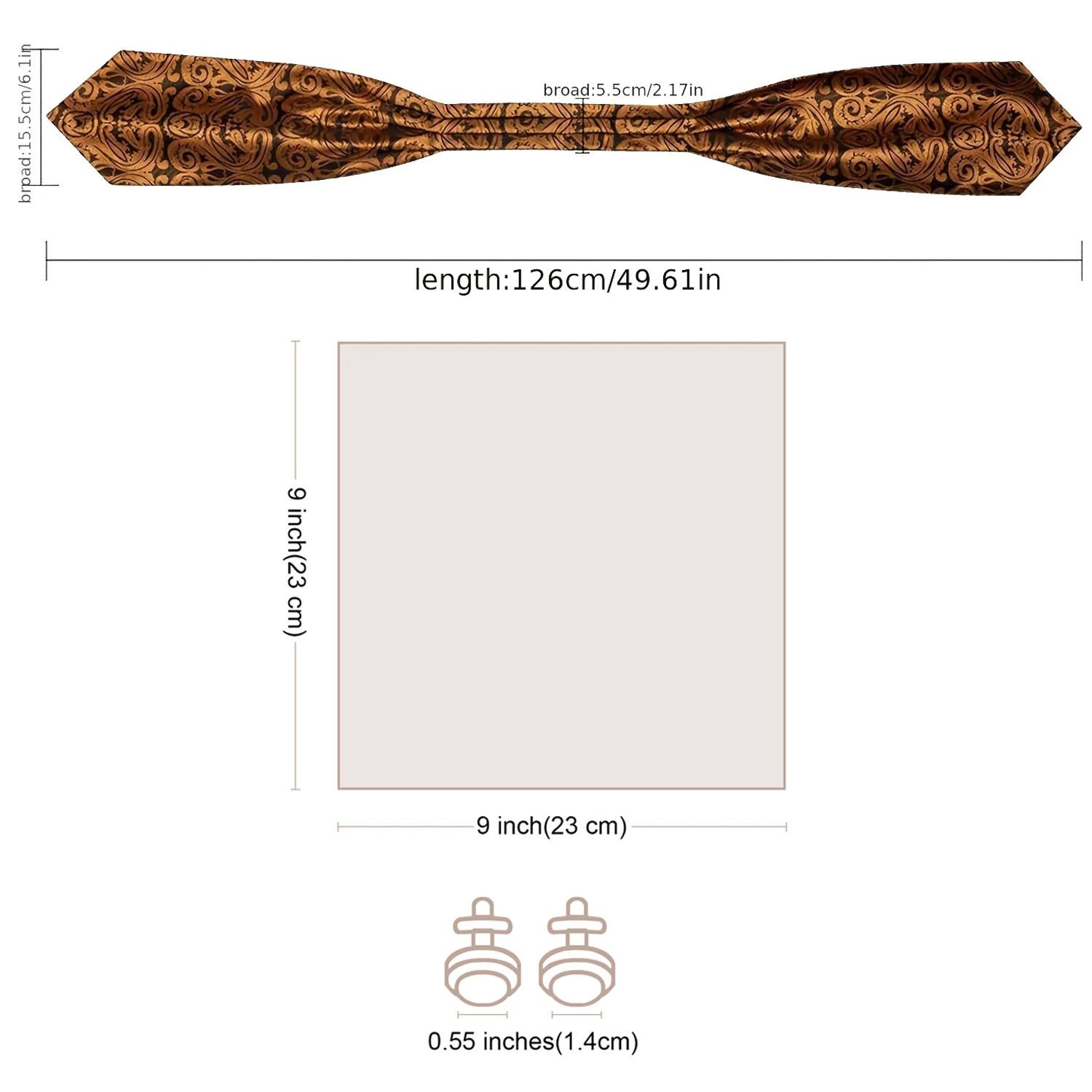 Designer Mens Ascot Tie Jacquard Floral Cravat Hanky Cufflinks Set Golden Blue Green Gray Beige for Male Wedding Business Prom