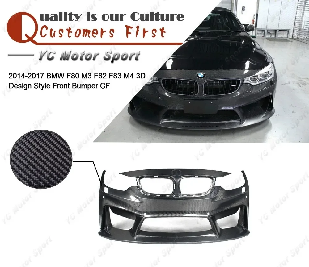 Autozubehör Carbonfaser 3D D-Style Frontstoßstange passend für 2014-2017 F80 M3 F82 F83 M4 Frontstoßstangenabdeckung