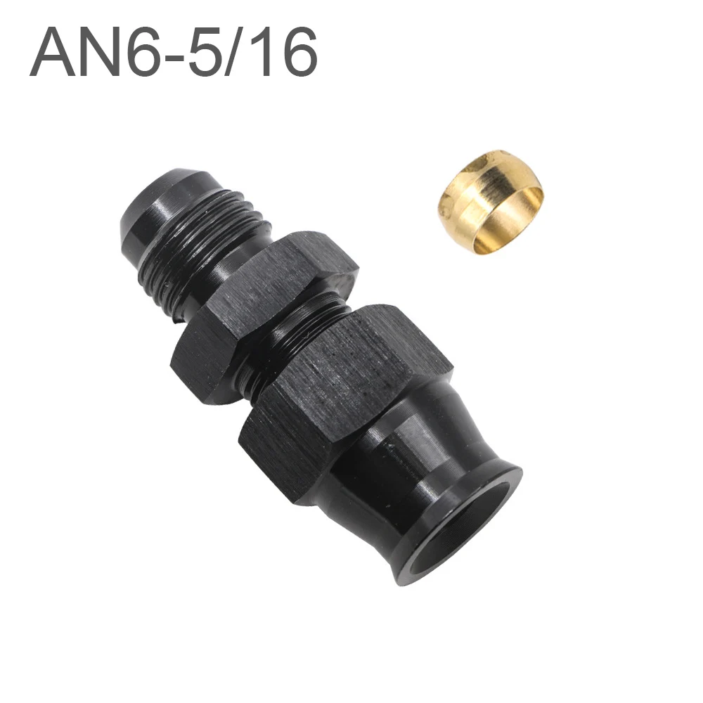 

6AN Male Flare to 5 /16 Inch Fuel Hardline Tube Fitting Adapter Connector Parts with Brass Insert for Fuel Supply Oiling System