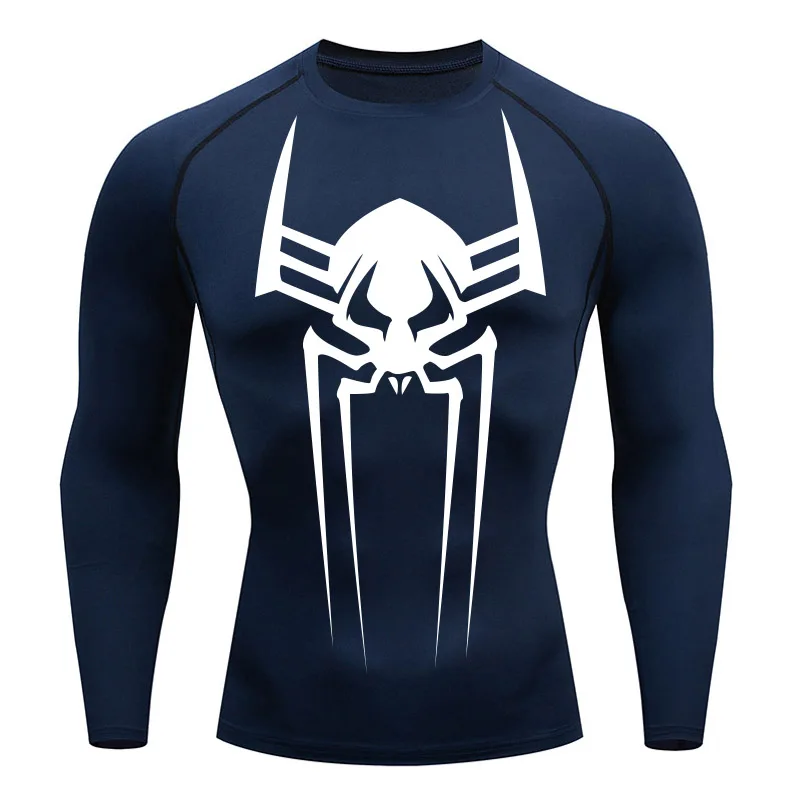 Camisa de compressão para homens, Correndo camiseta, Top curto de fitness, Esporte secagem rápida, Musculação longa, Segunda pele Gym Workout Vestuário, 2099