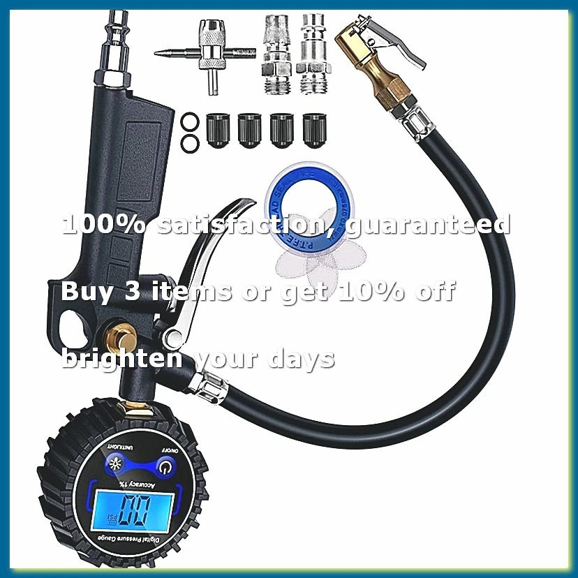 Digital Tire Pressure Gauge with Inflator, 250 PSI, Quick Connect for Cars, Trucks, SUVs, RVs