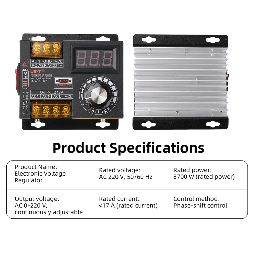 

220V Stepless Speed Controller Electronic Thyristor Adjustable for Fans and Angle Grinders 3700W High Power