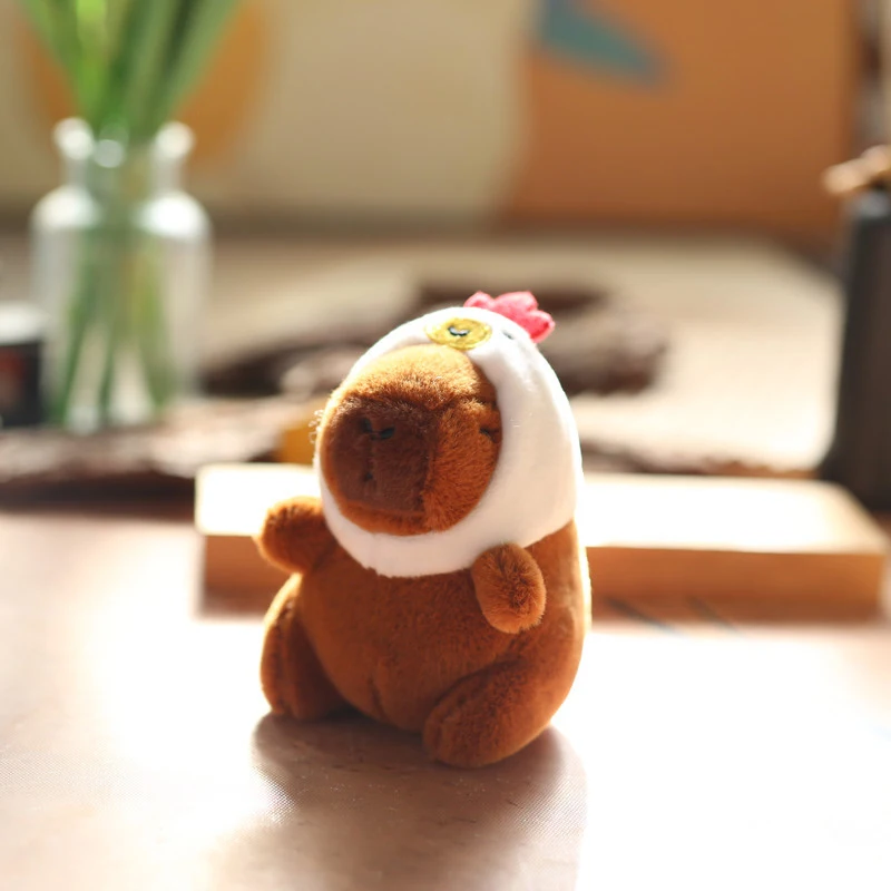 Capybara Plush Chaveiro, Simulação Anime Brinquedo fofo, Boneca Kawaii bonito, Brinquedos de pelúcia