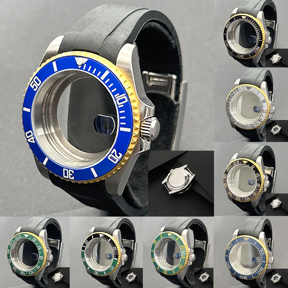 40mm NH35 case Silver Rose Gold  ceramic bezel sapphire steel suitable for diver NH34 NH35 ETA 2836-DG movement waterproof