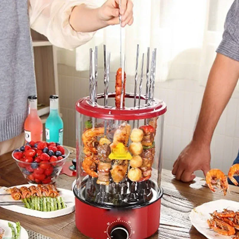 Automatic Rotation Grilled Lamb Skewers 220v Home Household Electric BBQ Grill Smokeless Hanging Skewers Grill Grill