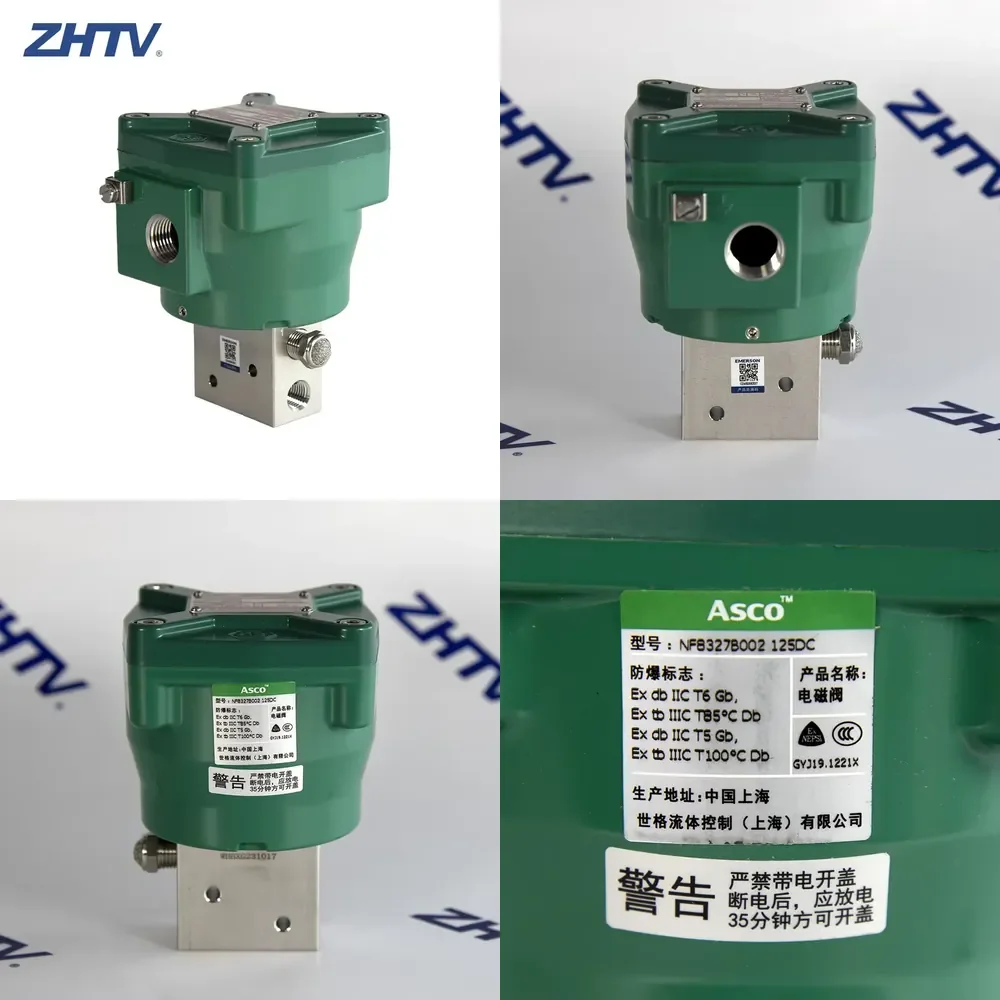 WSQ ASCO Solenoid Valve Direct Operated High Flow Balanced Poppet Way NF8327B002 Air Inert Less Than 100ms Aluminium Kv