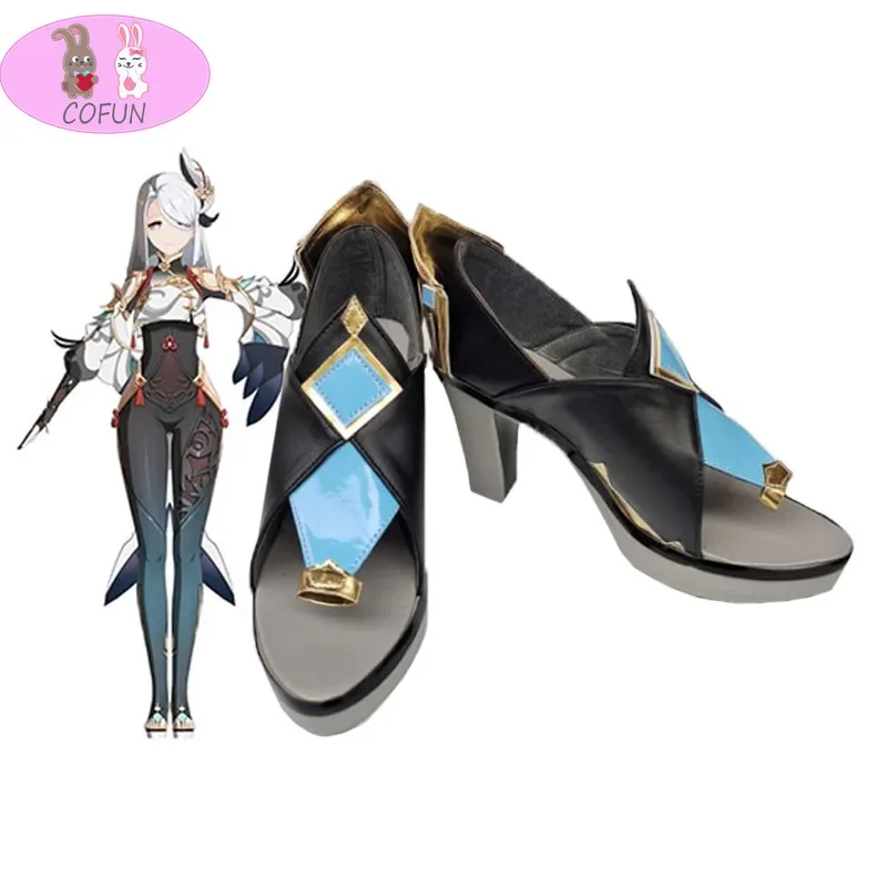 

Genshin Impact Shenhe Cosplay High Heel Shoes Boots Halloween Cosplay Costume Accessories