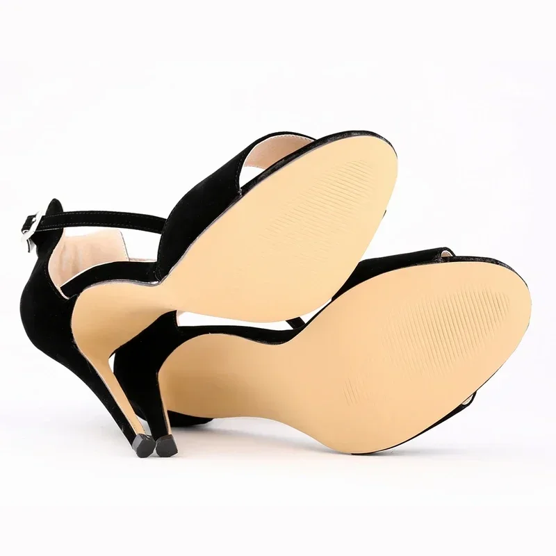 Women Sandals Summer Thin High Heels Open Toe Velvet Black Elegant Woman Buckle Sexy Pumps Party Wedding Shoes Large Size 42