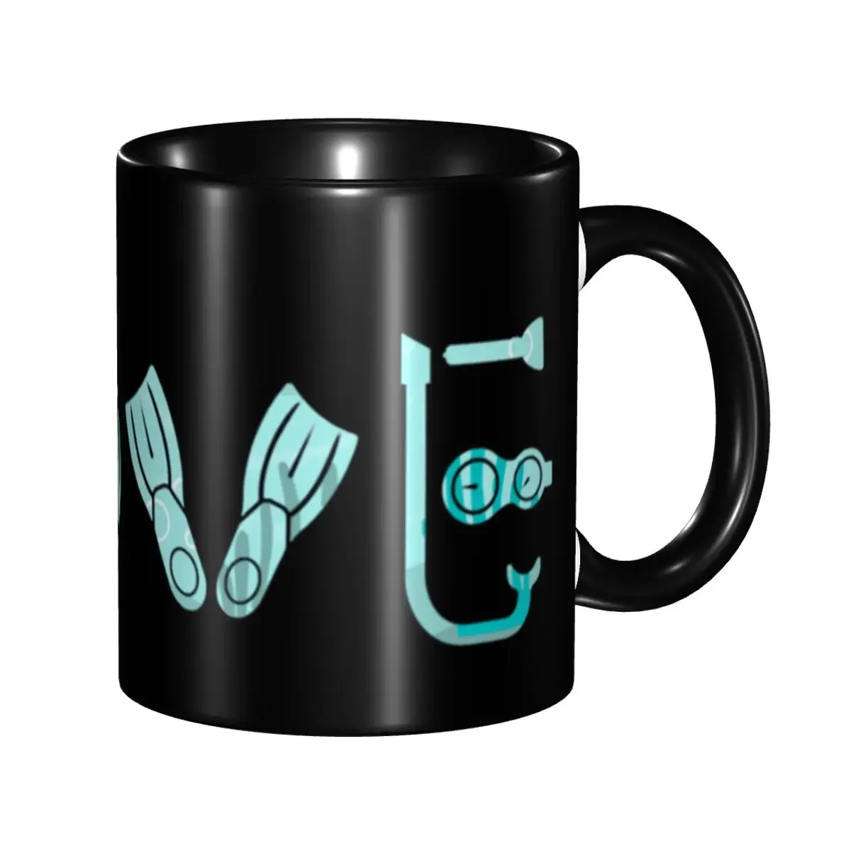 Love Scuba Diving Freediving Ocean Dive Gear Diver Coffee Mugs DIY Customized Ceramic Tea Milk Mug Cup