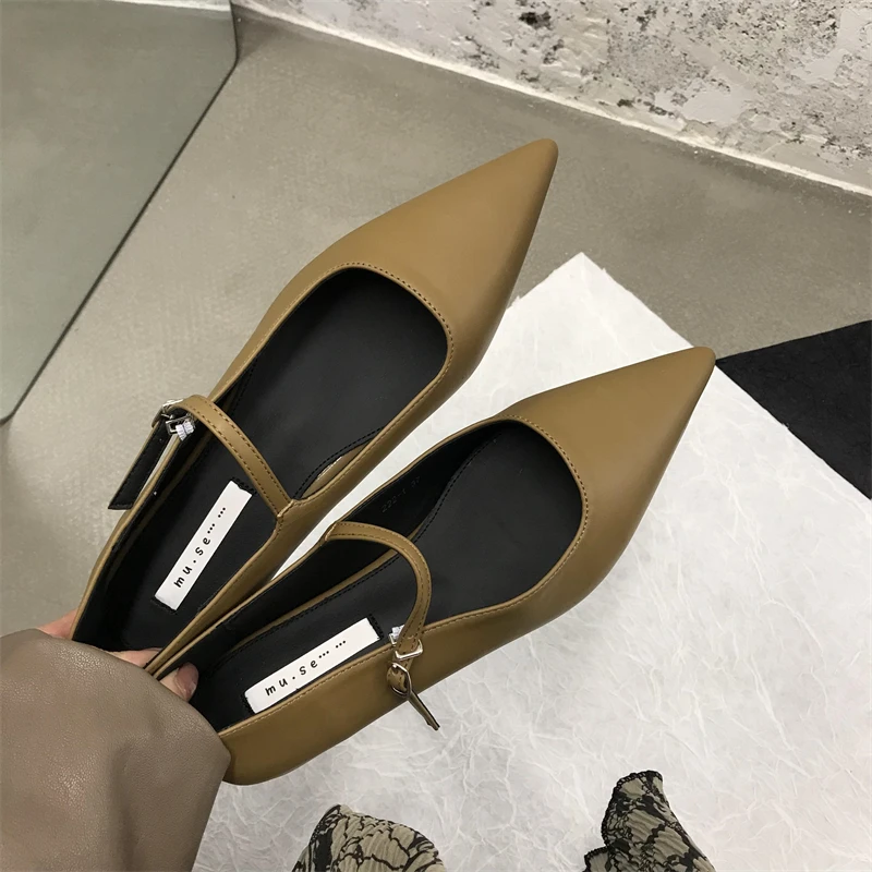 Pointed Toe All-Match Shallow Mouth Shoes Woman 2024 Female Footwear Modis Casual Sneaker New Dress Cute Comfortable Summer Slip