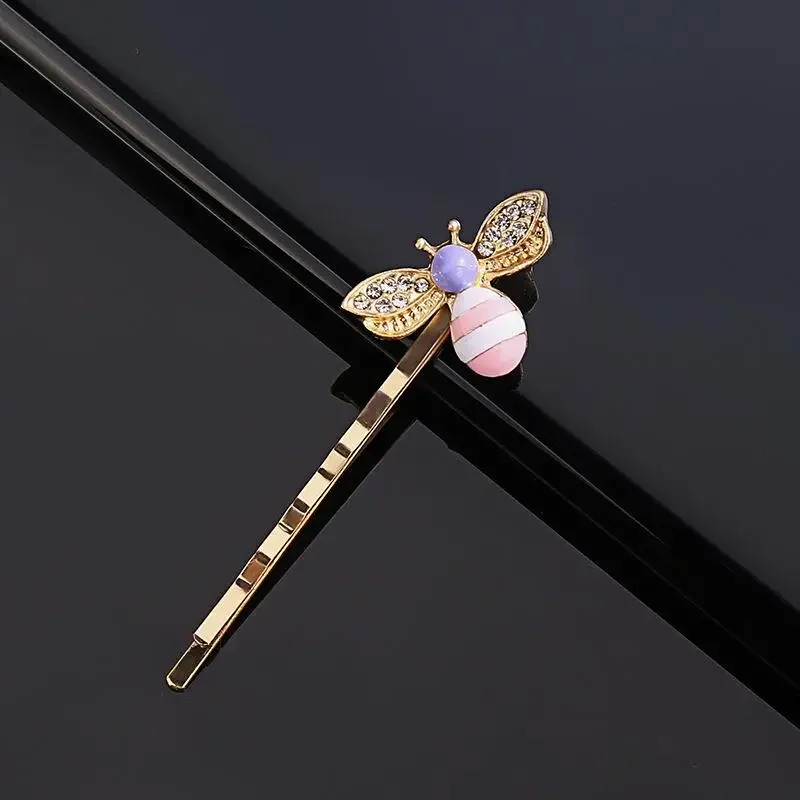 

Women Girl Exquisite Gold Bee Hairpin Side Clip Elegant Hair Clips Barrettes Sweet Headwears Hair Accessories Fashion Styles New