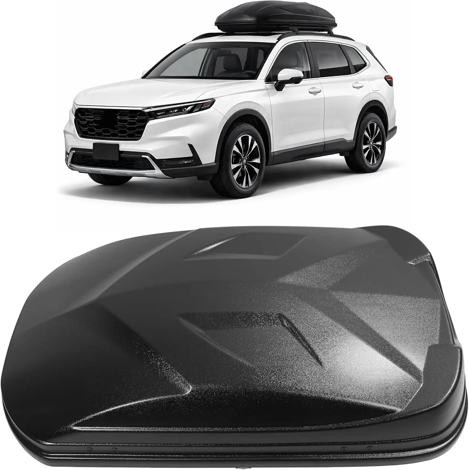 15 Cubic Roof Cargo Box Lockable Dual-Side Opening Roof Top Carrier | 53 X 32 X 15 Inches, Plastic(ABS) Black