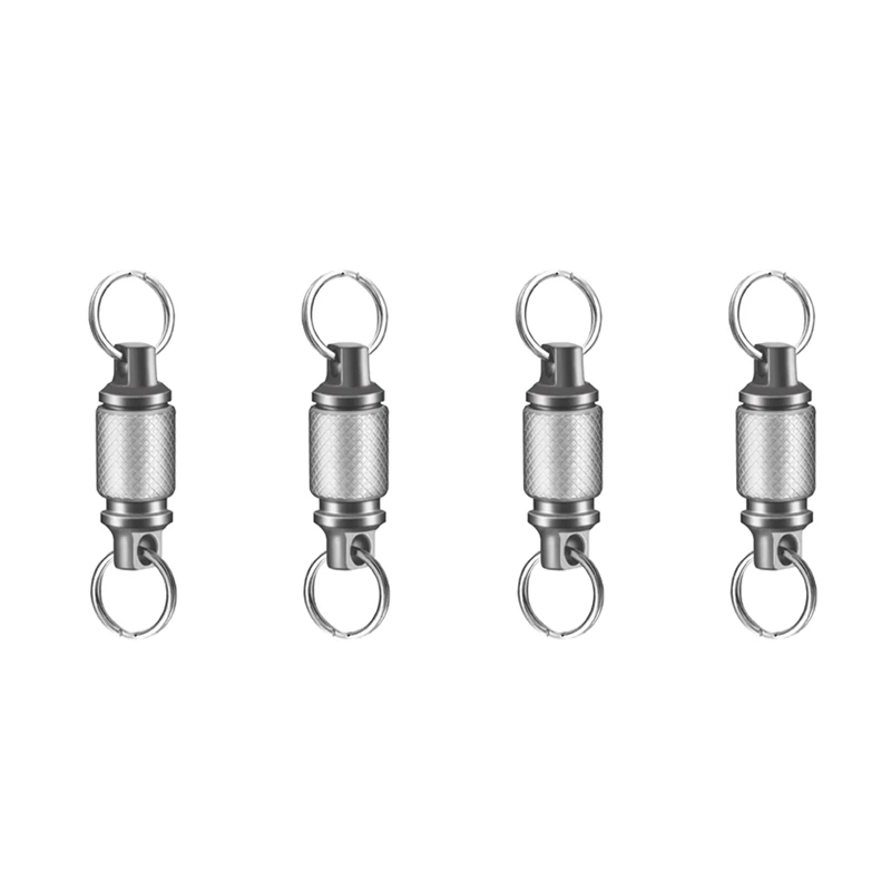 

4X Titanium Quick Release Keychain,Detachable Key Ring Pull Apart Keychain,Key Holder Accessory For Bag/Purse/Belt