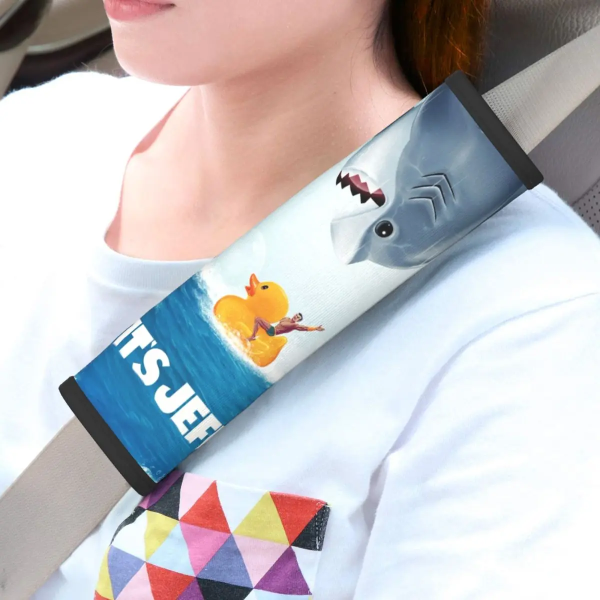 

Jeff The Land Shark Soft Auto Seat Belt Cover for a More Comfortable Driving 2 PCS Seatbelt Shoulder Pad For Backpack