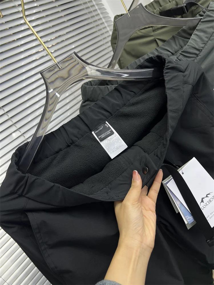 Tech Waterproof Thiened Fce Foderato Outdoor Pantaloni casual da uomo Caldo stoccaggio Autunno Inverno Pantaloni lunghi Versatile Faion...