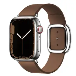 Modern buckle strap For Apple Watch band 44mm 40mm 45mm 41mmm 49mm correa Leather bracelet iwatch series 3 6 SE 8 5 7 9 ultra 2