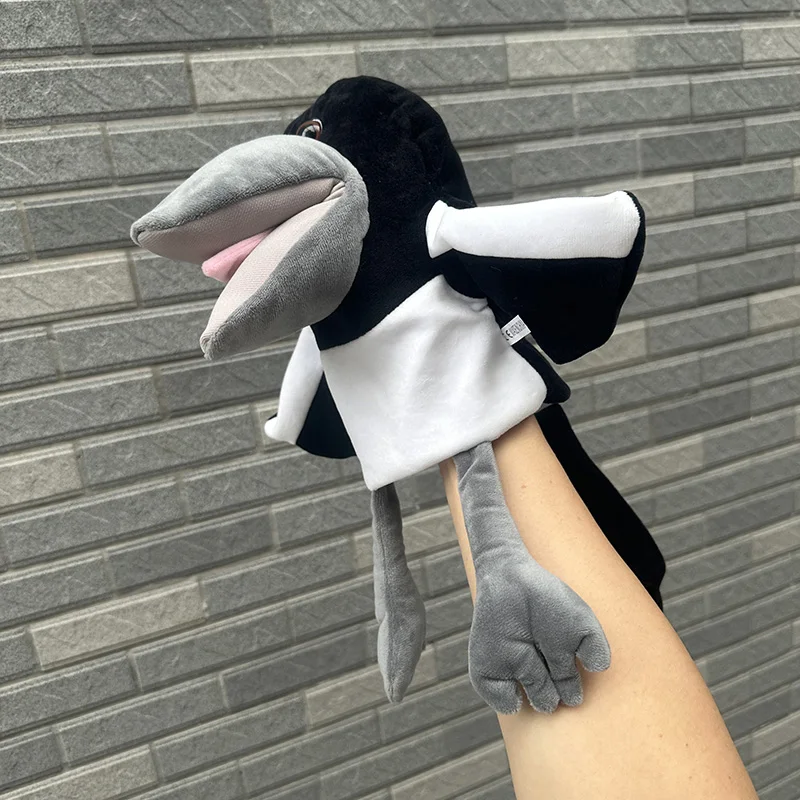 Steve And Maggie Maggie Magpie Hand Puppet Wow English Learning Toy Soft Plush Movable Mouth Kids Educational Fun