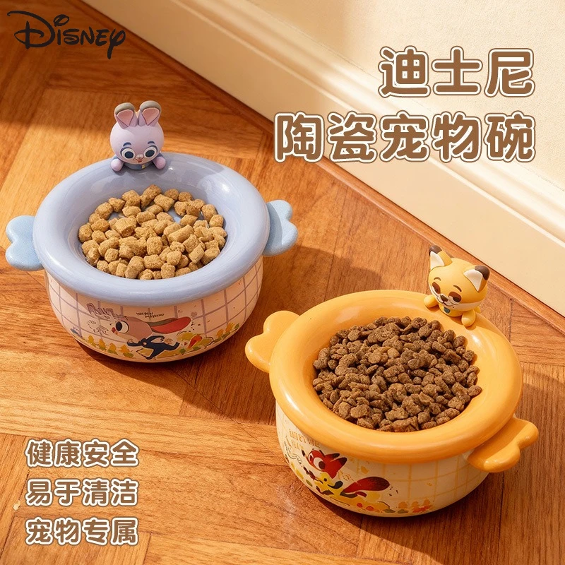 

Lilo and Stitch Disney Pet Bowl Kawaii Cartoon Printed Accessories Ceramic Cat and Dog Bowl Anime Periphery Water Bowl Gift