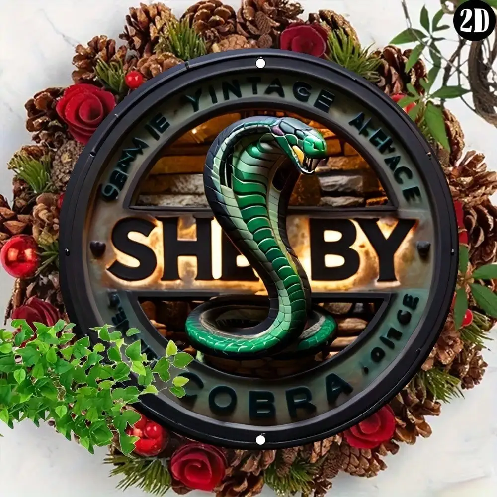 1 قطعة 7.87x7.87 بوصة خمر شيلبي كوبرا تحت عنوان علامة ألومنيوم 2D شقة تقليد الإغاثة اللوحة ، متعددة الأغراض ديكور داخلي/خارجي #5