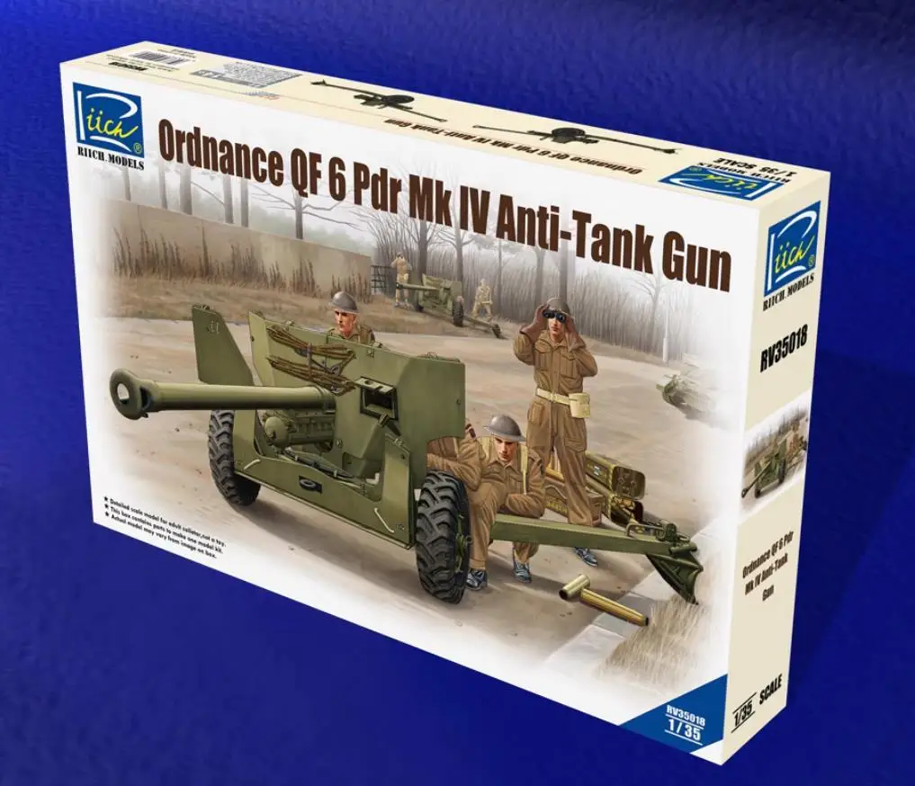 RIICH RV35018 1/35 British Ordnance QF 6Pdr Mk.IV Anti-Tank Gun