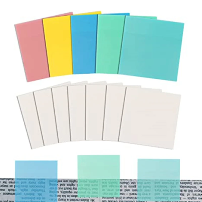 50 Sheets Creative Transparent PET Memo Pad Posted It Sticky Notes Planner Sticker Notepad Students School Stationery Supplies