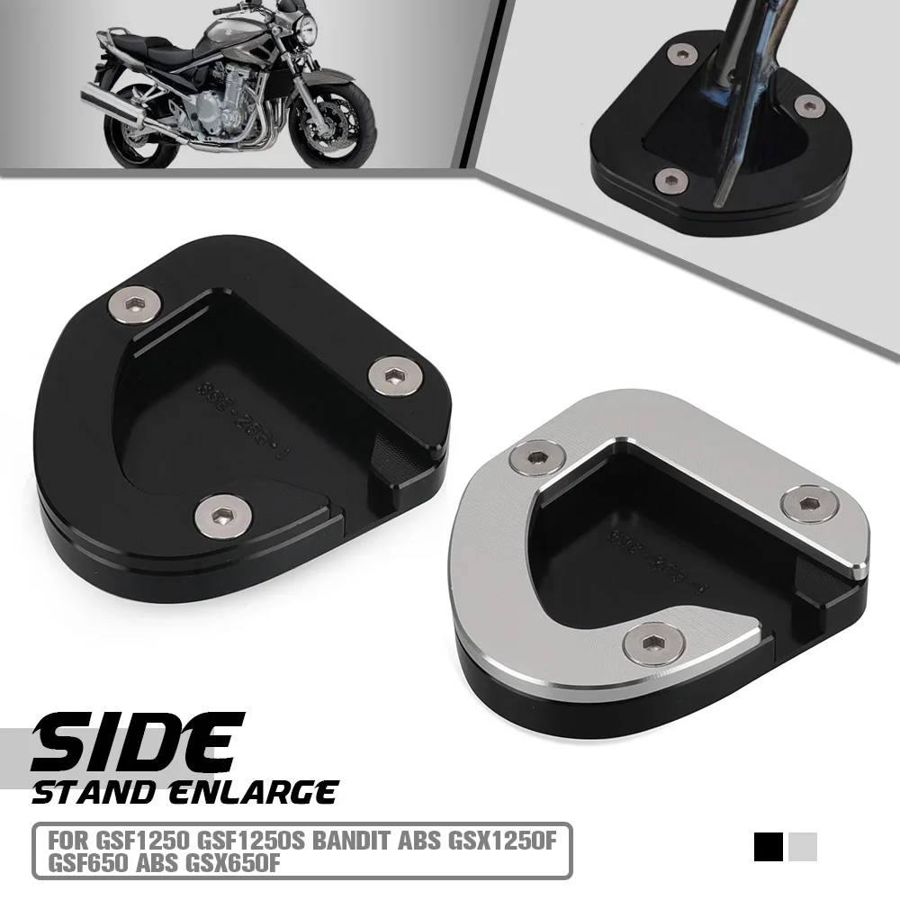 

For Suzuki GSF1250 GSF1250S Bandit ABS GSX1250F GSF650 ABS GSX650F CNC Kickstand Extension Foot Side Stand Pad Support Plate