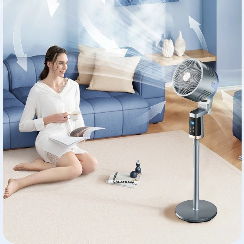 Intelligent voice household large wind floor fan bedroom ultra-quiet electric fan