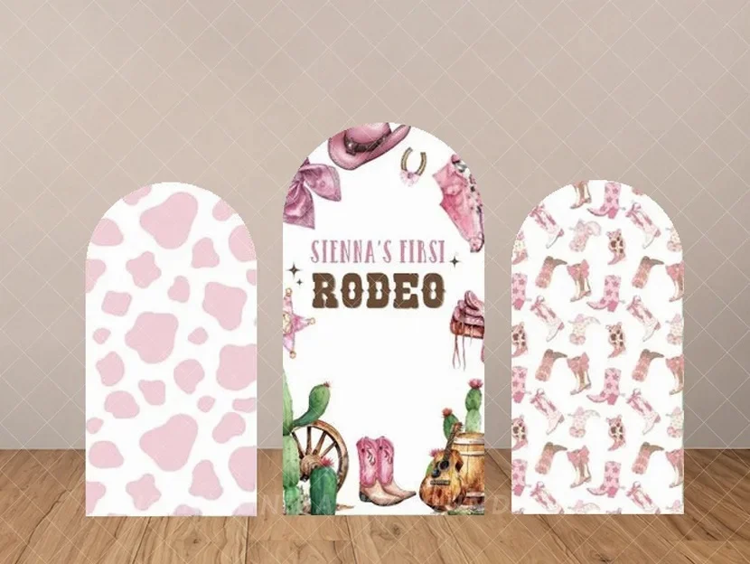 Rodeo Cowgirl Arch Backdrop Cover Western Theme Birthday Party Decoration Custom Name Baby Shower Girl Event Background