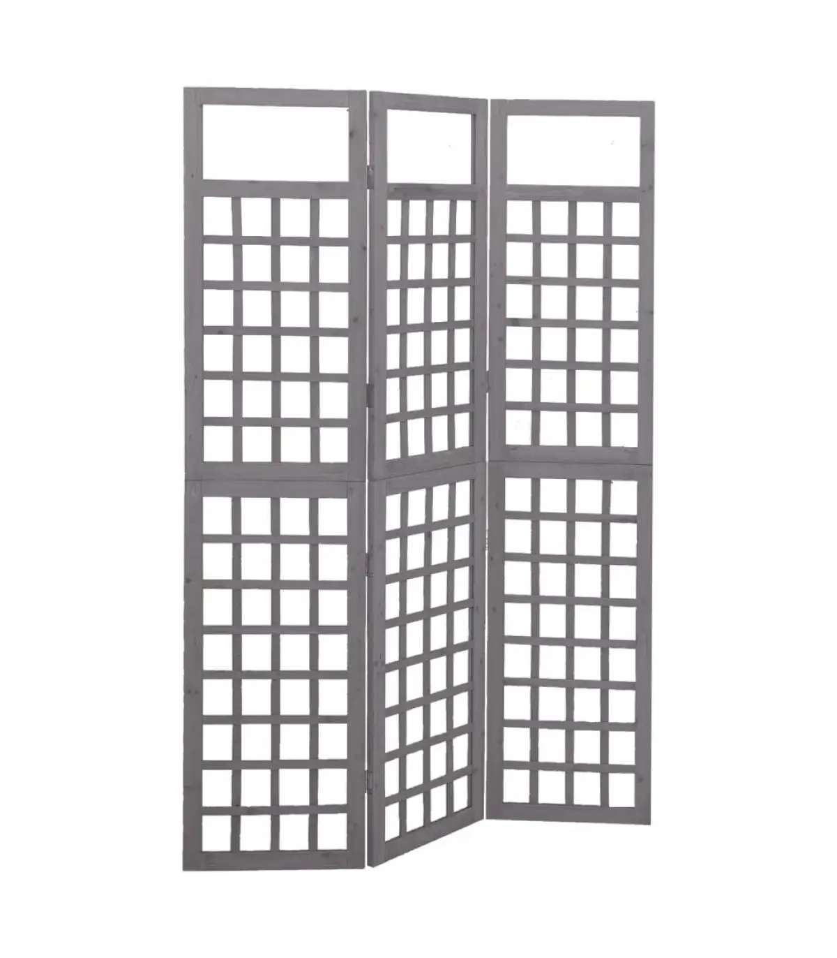 Room dividers screen/trellis 3 panels solid wood fir gray 121x180cm