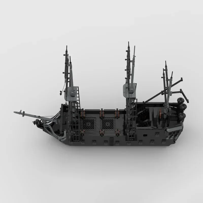 Classic Black Pirate Ship Model Moc Building Bricks Sea Transport Technology Modular Blocks Gift Christmas Toy DIY Sets Assembly