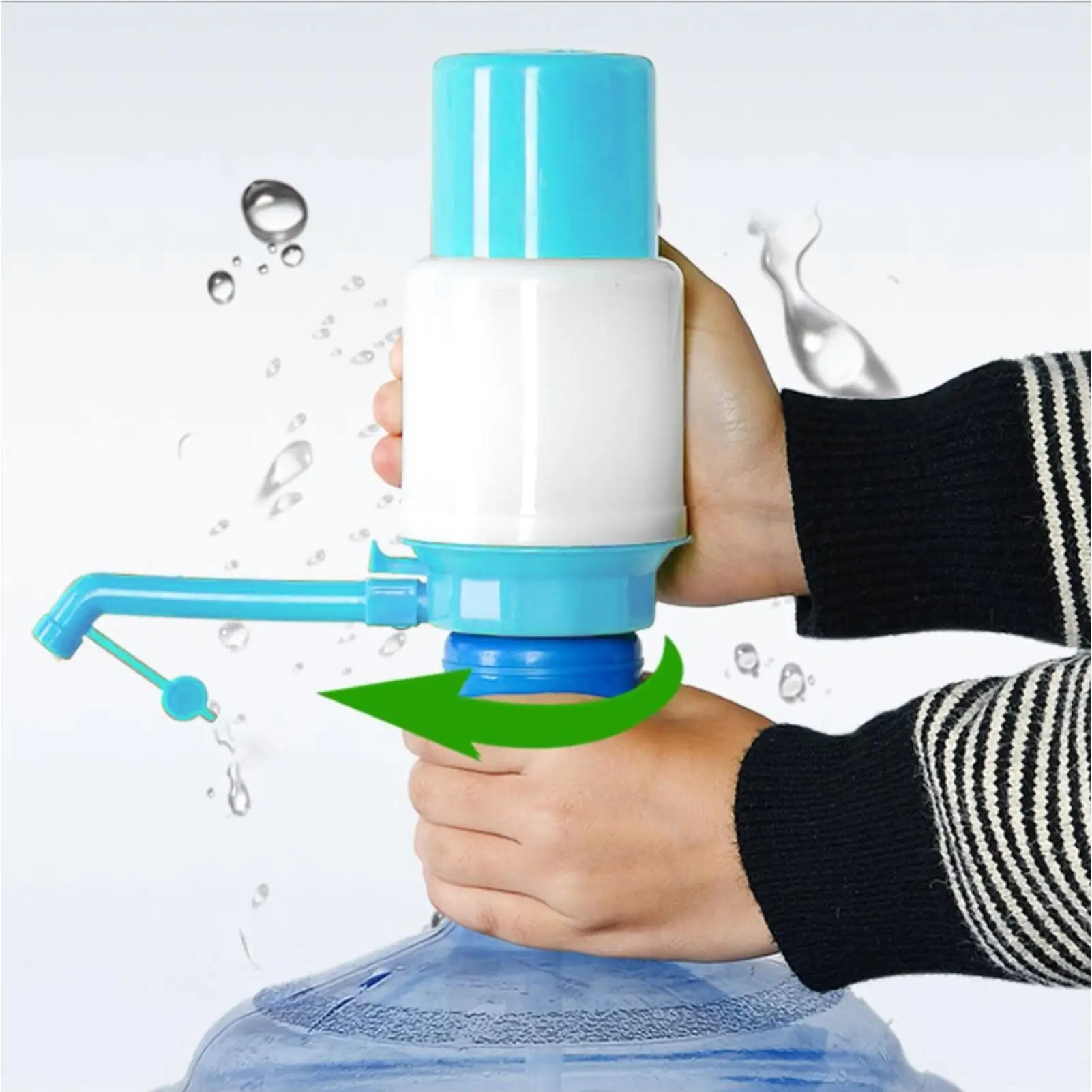 Water Bottle Pump Manual Water Pump Hand Press Bottle Water Dispenser Pump System Hand Pressure Drinking Fountain Secure Fit on