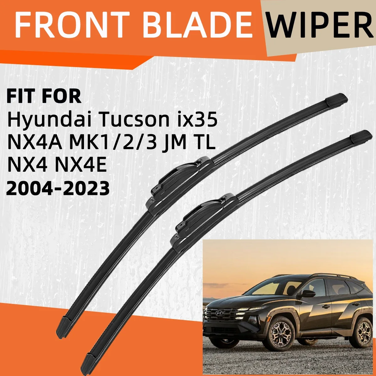 

Double Rubber Car Wiper for Hyundai Tucson ix35 MK2 MK1 JM NX4 NX4E NX4A TL MK3 Front Blade Brushes Accessorie Windscreen Wiper