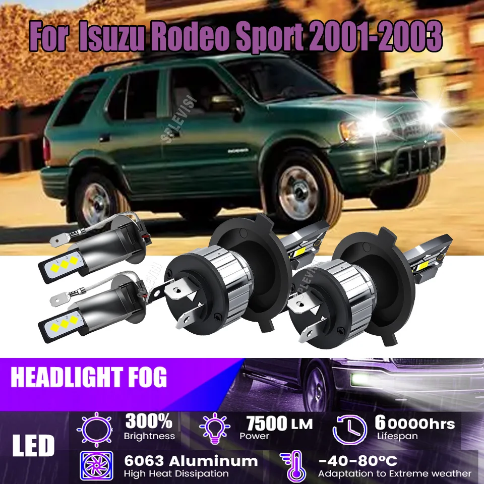 

H4 H3 LED Headlight Fog Lamp Bulbs All-in-One Design - No Extra Parts Needed For Isuzu Rodeo Sport 2001 2002 2003