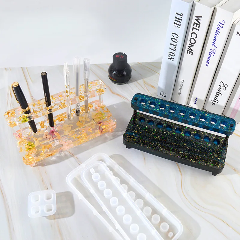 Pen Holder Mold Epoxy Resin Mold Phone Bracket Mobile Stand Silicone Mold Diy Home Office Crafts Jewelry Making Casting Tools