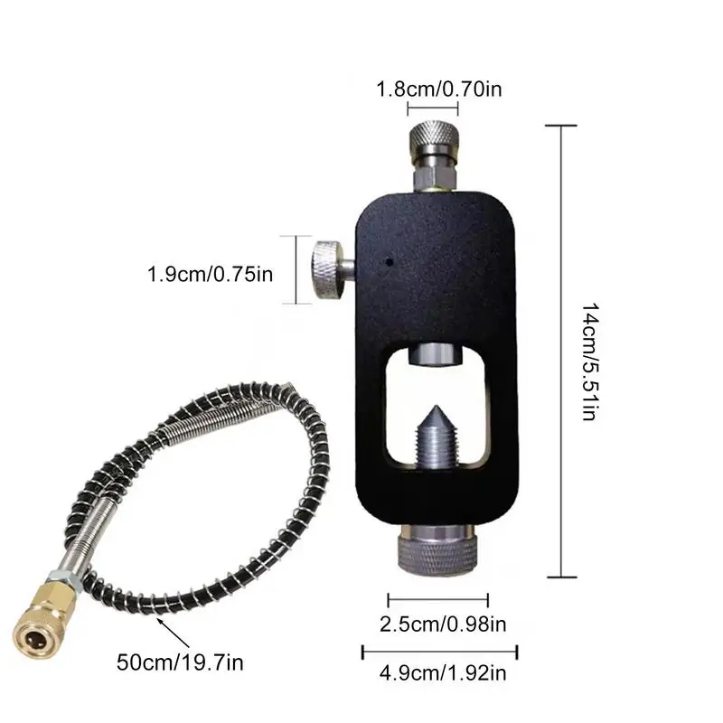 Adaptor isi ulang tangki Scuba, aksesori adaptor isi ulang silinder oksigen paduan aluminium dengan pengukur dan selang Scuba