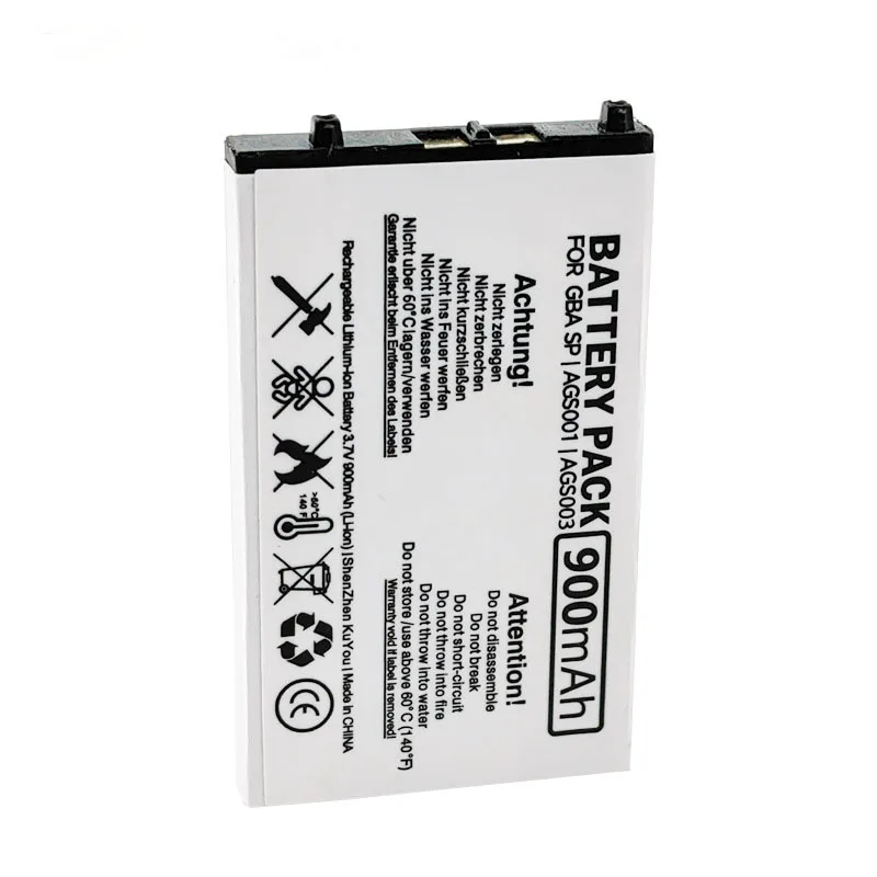 3.7V 900mAh Nintendo Advance SP High Capacity Battery Replacement, AGS-001, GBA SP Part Numbers AGS-003, SAM-SPRBP Li-ion