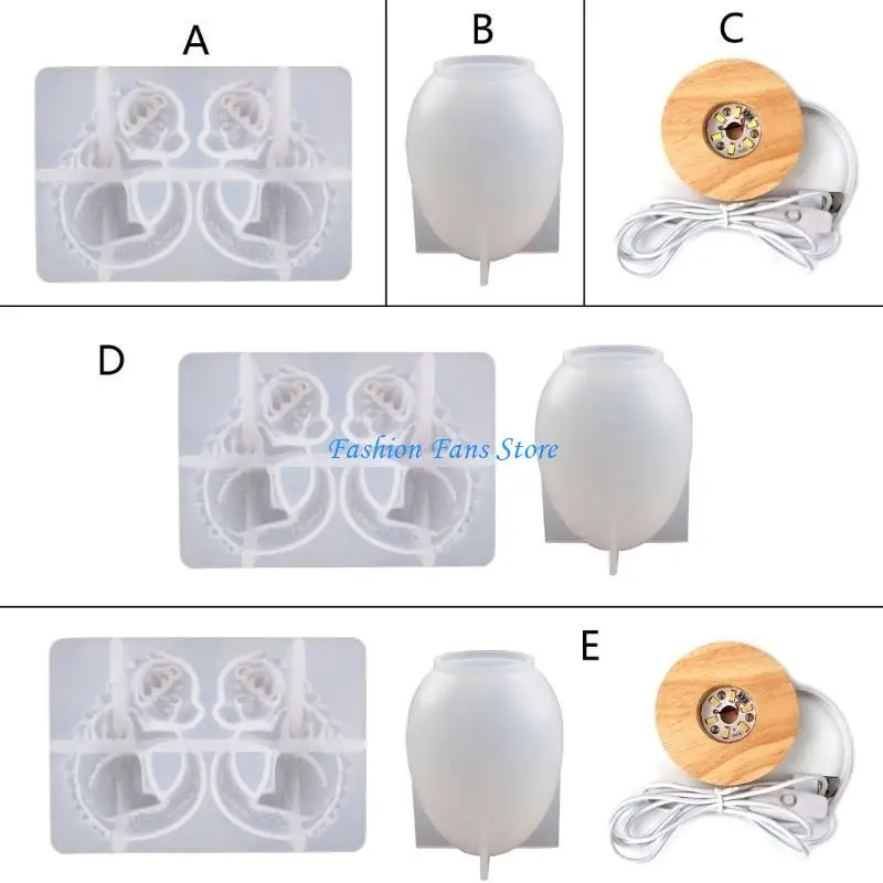 قوالب راتنجات الايبوكسي المضيئة على شكل بيضة التنين من أجل قالب سيليكون مبتكر للأضواء الليلية #3